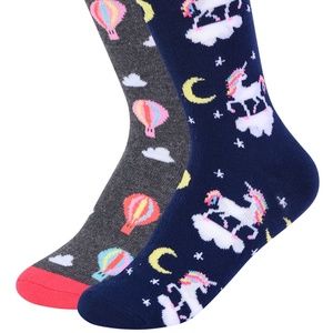 WOMEN'S UNICORN CLOUD CREW SOCKS 2 PACK